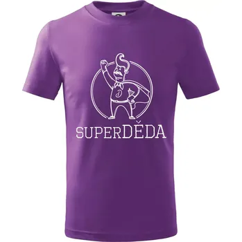 Superhrdina děda - Tričko dětské bavlněné - 104-110cm / 3-4 roky ( Fialová )