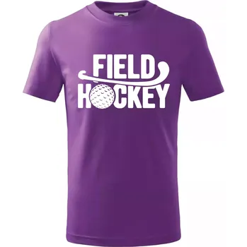 Field hockey míček a nápis - Tričko dětské bavlněné - 98 cm / 2 roky ( Fialová )
