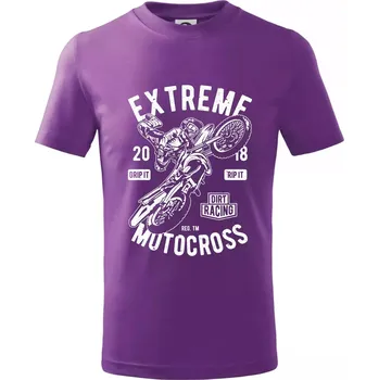Extreme Motocross - Tričko dětské bavlněné - 146 cm/10 let ( Fialová )