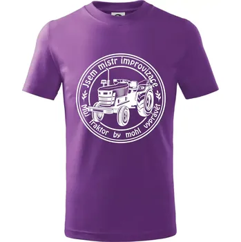 Mistr improvizace starý traktor - Tričko dětské bavlněné - 134 cm/8 let ( Fialová )