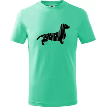 Chlapecké tričko Jezevčík - Dachshund - Tričko dětské bavlněné - 98 cm / 2 roky ( Mátová )
