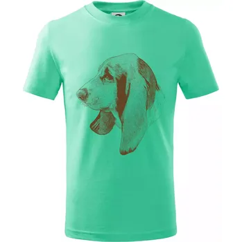 Chlapecké tričko Basset - kreslená hlava - Tričko dětské bavlněné - 98 cm / 2 roky ( Mátová )