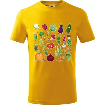 Veselá zelenina - Tričko dětské bavlněné - 98 cm / 2 roky ( Žlutá )