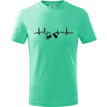 Chlapecké tričko Ekg osvětlovač - spoty - Tričko dětské bavlněné - 98 cm / 2 roky ( Mátová )