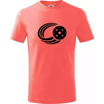 Chlapecké tričko Florbal míček - Tričko dětské bavlněné - 98 cm / 2 roky ( Korálová )