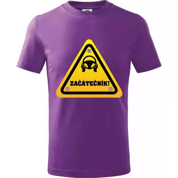 Autoškola - začátečník - Tričko dětské bavlněné - 98 cm / 2 roky ( Fialová )