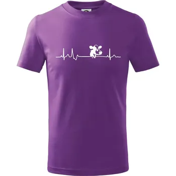 Chlapecké tričko Kráva EKG - Tričko dětské bavlněné - 98 cm / 2 roky ( Fialová )