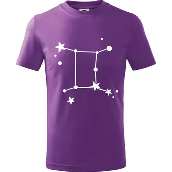 Souhvězdí - Gemini - Blíženci - Tričko dětské bavlněné - 158 cm/12 let ( Fialová )
