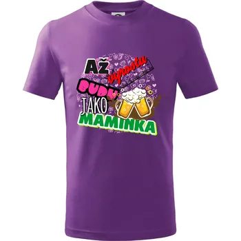 Až vyrostu budu jako maminka - pivo - Tričko dětské bavlněné - 158 cm/12 let ( Fialová )