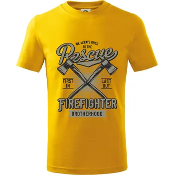 Chlapecké tričko Rescue Firefighter - Tričko dětské bavlněné - 98 cm / 2 roky ( Žlutá )