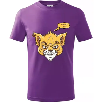 Kočka "neser mě!" - Tričko dětské bavlněné - 158 cm/12 let ( Fialová )