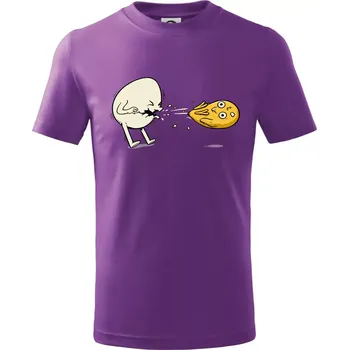 Vajíčko kejch - Tričko dětské bavlněné - 122 cm/6 let ( Fialová )