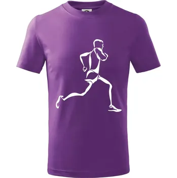 Běžec - Tričko dětské bavlněné - 122 cm/6 let ( Fialová )