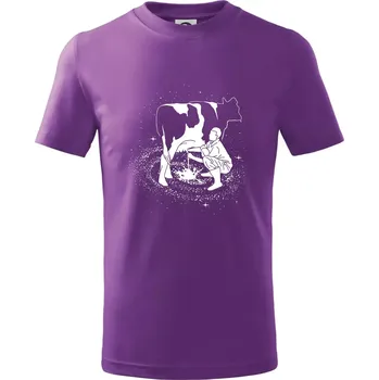 Milky Way Kráva - Tričko dětské bavlněné - 146 cm/10 let ( Fialová )