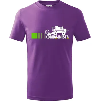 Kombajnista zelená a žlutá - Tričko dětské bavlněné - 134 cm/8 let ( Fialová )