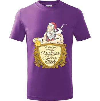 Drsnej santa - Tričko dětské bavlněné - 158 cm/12 let ( Fialová )
