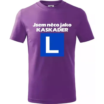 Autoškola něco jako kaskadér - Tričko dětské bavlněné - 134 cm/8 let ( Fialová )