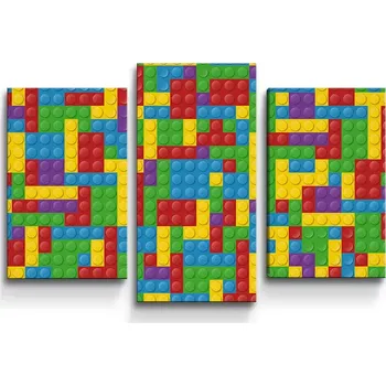 Obraz Sablio Obraz - 3-dílný Barevná stavebnice - 75x50 cm