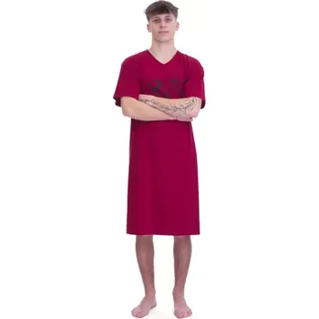 Pánská noční košile Pánská noční košile Ruko 3812/48, 2XL, bordó