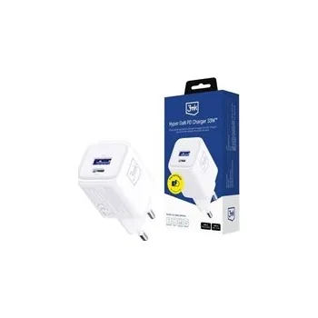 3mk napájecí adaptér Hyper Charger PD 33W GaN QC4+ PPS AFC FCP SCP 1A1C White