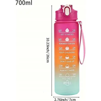 LÁHEV NA VODU 750 ML OMBRE LAHEV NA PITÍ S ODMĚRKOU FITNESS 0,75 L BPA FREE