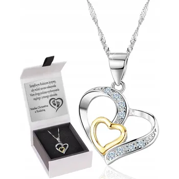 Náhrdelník STŘÍBRNÝ NÁHRDELNÍK POVRCHOVĚ UPRAVENÝ RHODIEM SRDCE GRAVÍROVÁNÍ