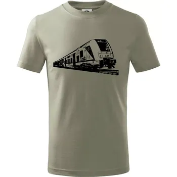 Chlapecké tričko Vlak 641 - Tričko dětské bavlněné - 98 cm / 2 roky ( Light khaki )