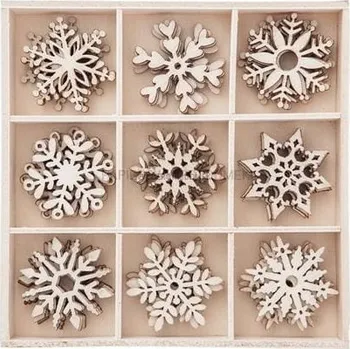 Obraz DP Craft dřevěné sněhové vločky, 45 ks
