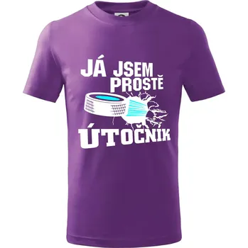 Chlapecké tričko Já jsem prostě útočník (hokej) - Tričko dětské bavlněné - 98 cm / 2 roky ( Fialová )
