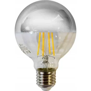 Žárovka LED Filamentová Žárovka 5W G80 E27 STŘÍBRNÁ Barva světla: Studená bílá