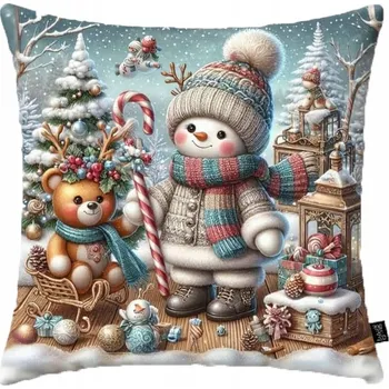 Polštář VÁNOČNÍ DEKORAČNÍ POVLEČENÍ NA POLŠTÁŘ 45x45 VELUR VZOR 15