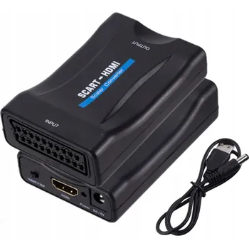 Video kabel ADAPTÉR PŘEVODNÍK SCART NA HDMI AV EURO SCART-HDMI FULL HD