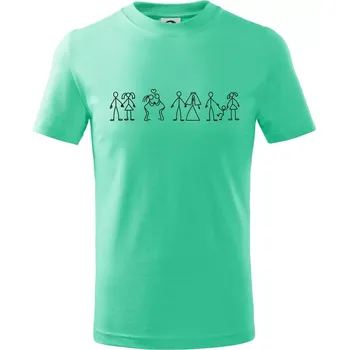 Chlapecké tričko Evoluce vztahu - Tričko dětské bavlněné - 98 cm / 2 roky ( Mátová )