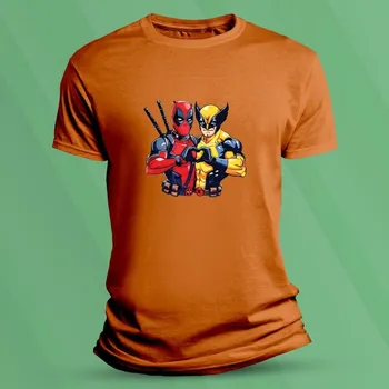 Chlapecké oblečení Tričko pro děti Deadpool a Wolverine velikost 104 (3-4 roky) Oranžová