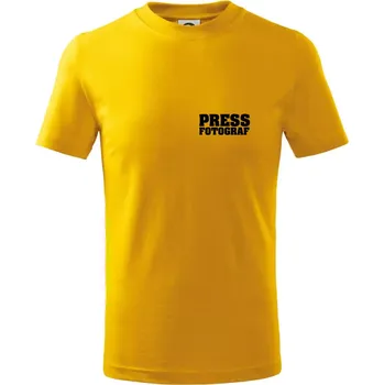 Novinář nápis - Press Fotograf - Tričko dětské bavlněné - 98 cm / 2 roky ( Žlutá )