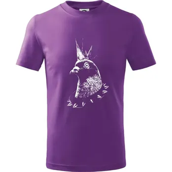 Holub punk - Tričko dětské bavlněné - 98 cm / 2 roky ( Fialová )