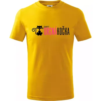 Jsem drsná kočka - Tričko dětské bavlněné - 98 cm / 2 roky ( Žlutá )