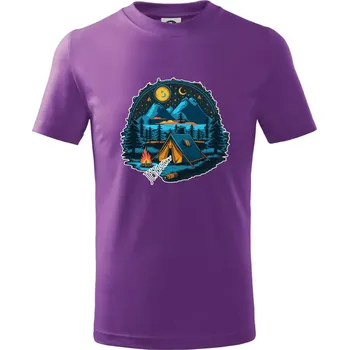 Jeseníky pod stanem - Tričko dětské bavlněné - 158 cm/12 let ( Fialová )