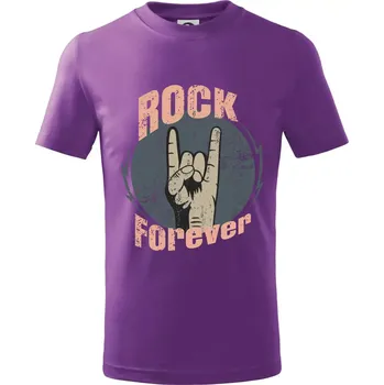 Rock forever ruka - Tričko dětské bavlněné - 134 cm/8 let ( Fialová )