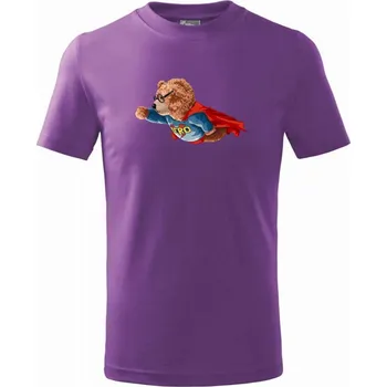 Medvěd Hero - Tričko dětské bavlněné - 122 cm/6 let ( Fialová )