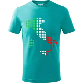 Itálie obrys vlajka - Tričko dětské bavlněné - 98 cm / 2 roky ( Emerald )
