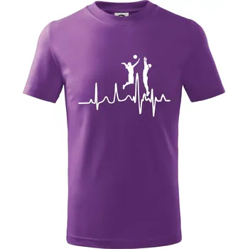 EKG volejbalistky - Tričko dětské bavlněné - 134 cm/8 let ( Fialová )
