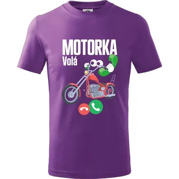 Chlapecké tričko Karikatura motorka chopper volá - Tričko dětské bavlněné - 98 cm / 2 roky ( Fialová )