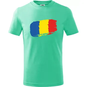 Rumunsko vlajka - Tričko dětské bavlněné - 98 cm / 2 roky ( Mátová )