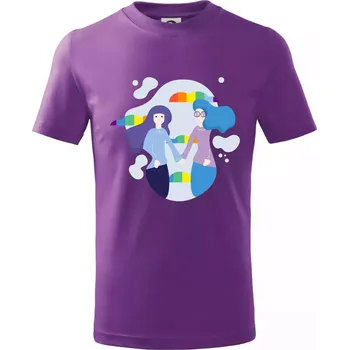 LGBT holky - Tričko dětské bavlněné - 104-110cm / 3-4 roky ( Fialová )