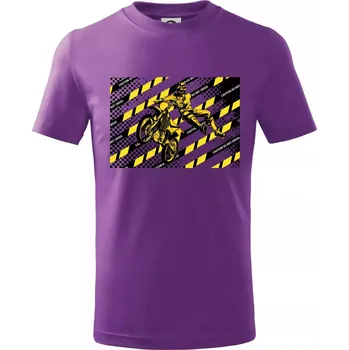 Caution do not cross - Tričko dětské bavlněné - 98 cm / 2 roky ( Fialová )