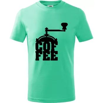 Coffee mlýnek - Tričko dětské bavlněné - 98 cm / 2 roky ( Mátová )