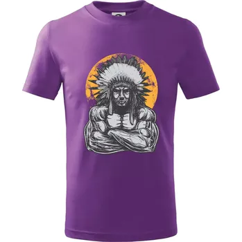 Indián z posilky - Tričko dětské bavlněné - 122 cm/6 let ( Fialová )