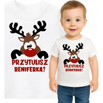 Dětské vánoční tričko s sobem + jméno vel.