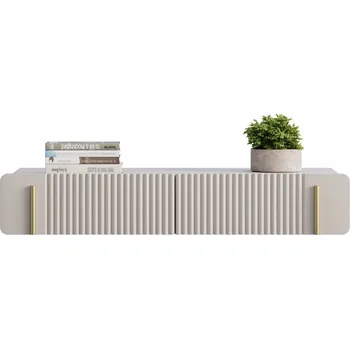 Toaletní stolek BOGART. Závěsný toaletní stůl Malmi, kašmír / crema bianca / zlatá